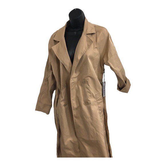 Haute Monde classic tan belted trench coat size small new - Picture 12 of 14